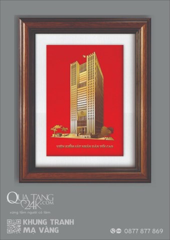 Khung tranh mạ vàng mô hình tòa nhà - Quà Tặng 24k  - Công Ty Cổ Phần Thương Hiệu 2IDEA